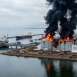 Russia’s Major Baltic Ports Suspend Oil Loadings After Massive Ukrainian Drone Strike Causes Fire